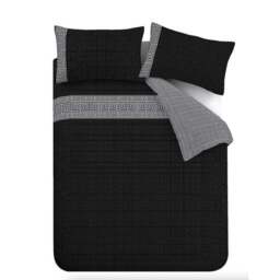 Catherine Lansfield Artemis Greek Key Black Duvet Cover and Pillowcase Set - thumbnail 5