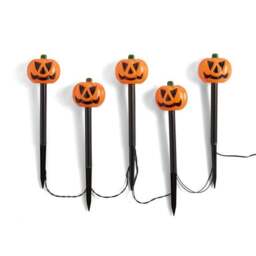 Set of 5 Pumpkin Stake Lights - thumbnail 3