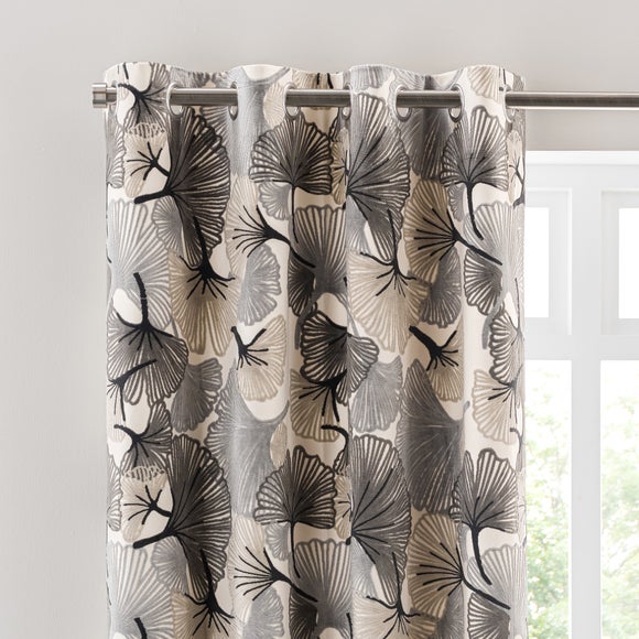 Gingko Cut Velvet Eyelet Curtains - image 1