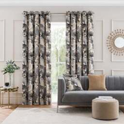 Gingko Cut Velvet Eyelet Curtains - thumbnail 2