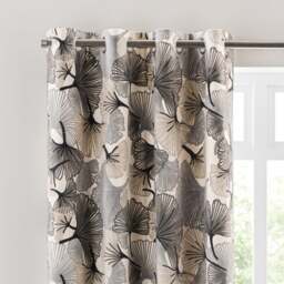 Gingko Cut Velvet Eyelet Curtains - thumbnail 1