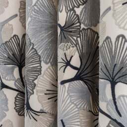 Gingko Cut Velvet Eyelet Curtains - thumbnail 3