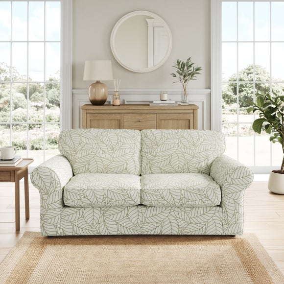 Flori Woven Leaf Fabric 2 Seater Double Sofa Bed - image 1