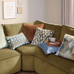 Furn. Metro Harlequin Velvet Square Cushion - thumbnail 5