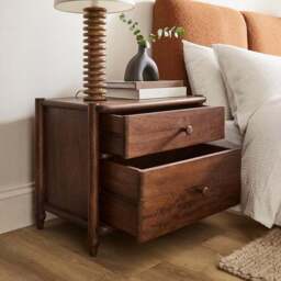Elma 2 Drawer Bedside Table, Mango Wood - thumbnail 2