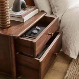 Elma 2 Drawer Bedside Table, Mango Wood - thumbnail 3
