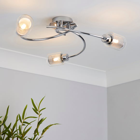 Grace 3 Light Chrome Semi Flush Ceiling Light - image 1