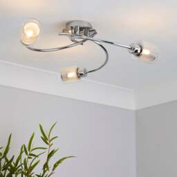 Grace 3 Light Chrome Semi Flush Ceiling Light - thumbnail 1