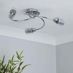 Grace 3 Light Chrome Semi Flush Ceiling Light - thumbnail 2