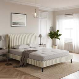 Skylar Folkstone Stripe Pillow Back Bed Frame