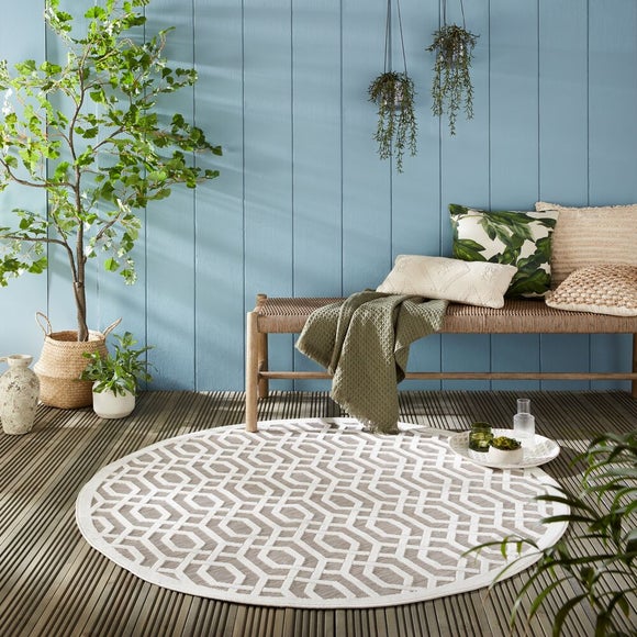 Mataro Geometric Indoor Outdoor Round Rug - image 1