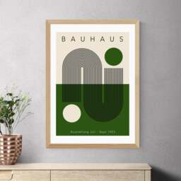 East End Prints Green Geometric Bauhaus by Luxe Poster Co - thumbnail 1