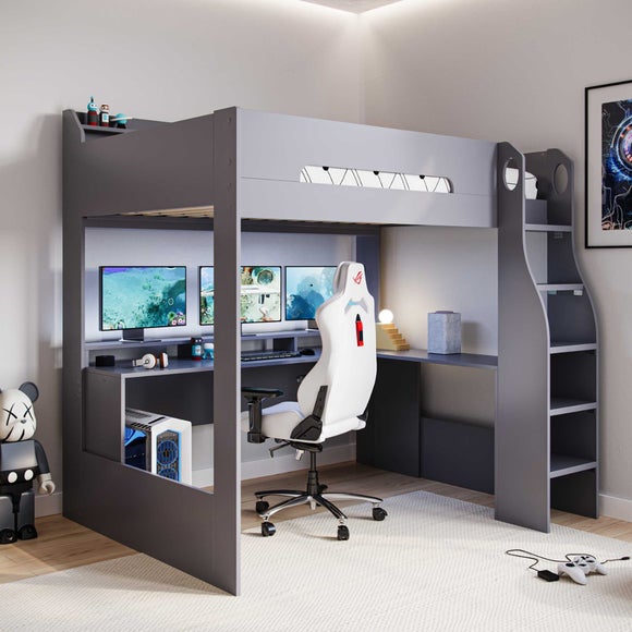 Skyhigh Small Double Gaming High Sleeper with Desk - image 1