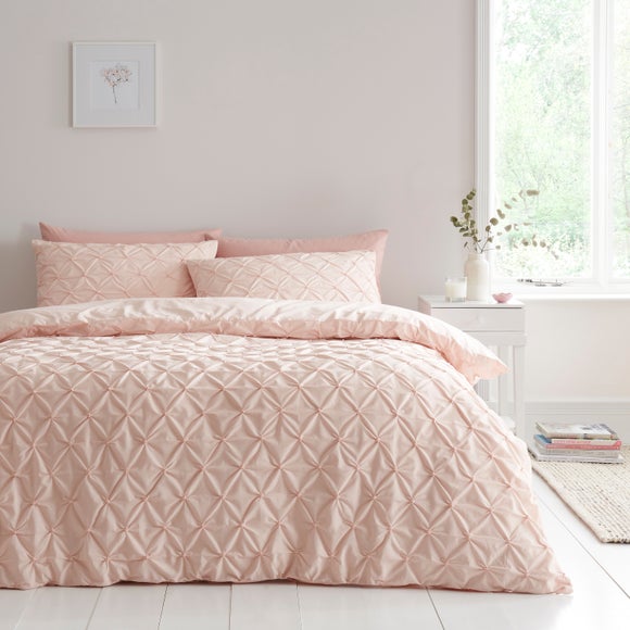 Aster Pintuck 100% Cotton Duvet Cover & Pillowcase Set - image 1