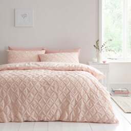 Aster Pintuck 100% Cotton Duvet Cover & Pillowcase Set