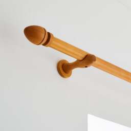 Oregon Fixed Wooden Curtain Pole with Rings - thumbnail 1