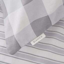 Bianca Check Stripe 100% Cotton Fitted Sheet - thumbnail 3