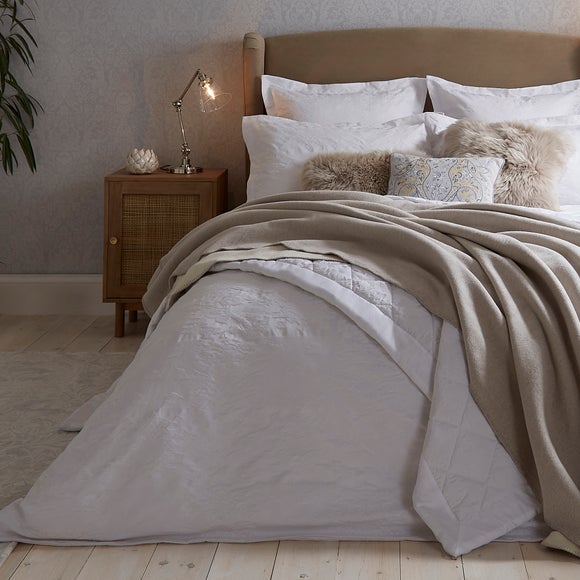 Dorma Purity Kempley White Jacquard Bedspread by Dunelm