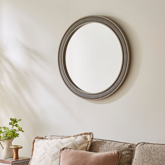 Luna Fabric Round Wall Mirror - image 1