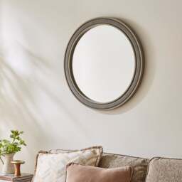 Luna Fabric Round Wall Mirror - thumbnail 1