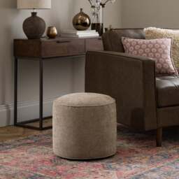 Chenille Round Pouffe - thumbnail 1
