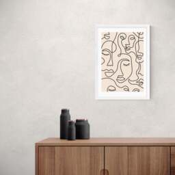 East End Prints Single Line Faces Print - thumbnail 1