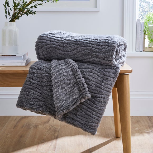 Henwood Textured Fleece Throw Blanket 130cm x 170cm - image 1