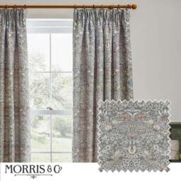 Morris & Co. Strawberry Thief Jacquard Pencil Pleat Curtains - thumbnail 5
