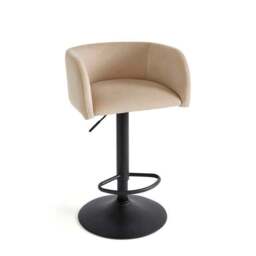 Talullua Height Adjustable Bar Stool, Velvet - thumbnail 5
