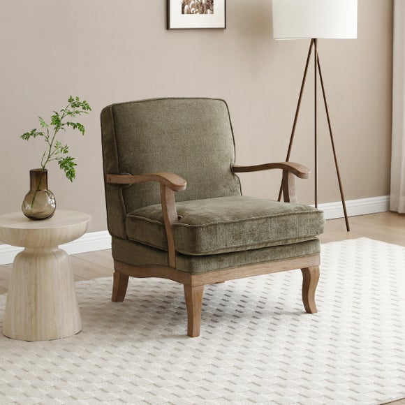 Esme Distressed Chenille Occasional Chair - image 1