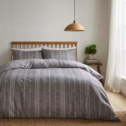 Harley Stripe Polycotton Duvet Cover & Pillowcase Set - thumbnail 1