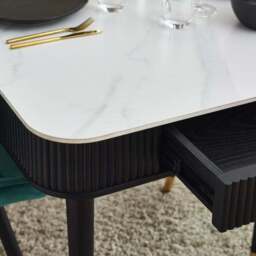 Louis Black Fluted Stone Dining Table - thumbnail 6