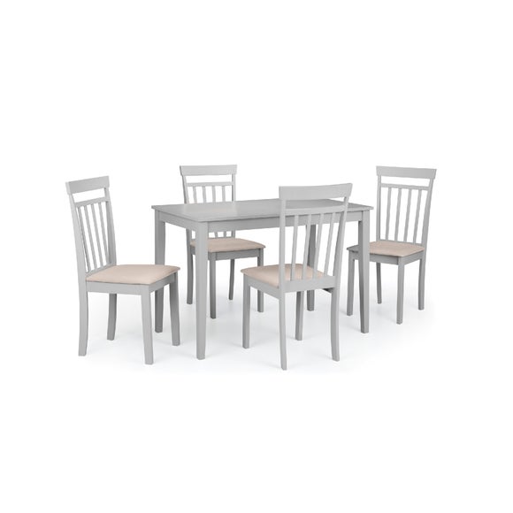 Taku 4 Seater Rectangular Dining Table with 4 Coast Chairs, Grey - image 1