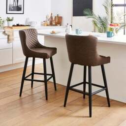 Montreal Counter Height Bar Stool, Faux Leather - thumbnail 2