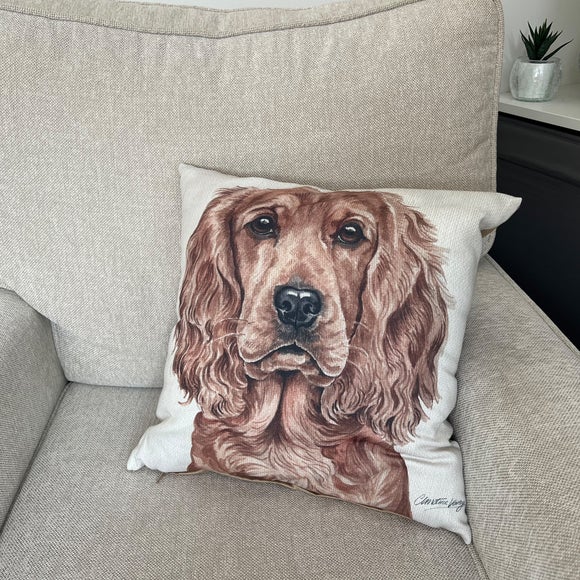 Christine Varley Cocker Spaniel Square Cushion - image 1