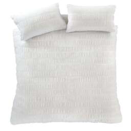 Catherine Lansfield Seersucker Reversible Duvet Cover & Pillowcase Set - thumbnail 5