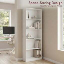 Cambridge 5 Tier Extra Large Bookcase - thumbnail 4