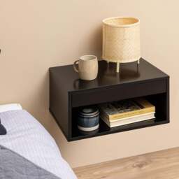 Furniture To Go Cholet 1 Drawer Square Wall Mounted Bedside Table - thumbnail 1