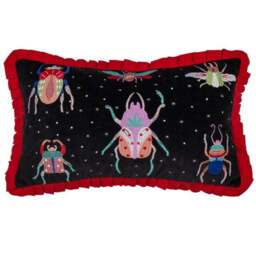 Darkling Beetles Frilled Rectangular Cushion - thumbnail 2