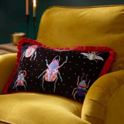 Darkling Beetles Frilled Rectangular Cushion - thumbnail 1