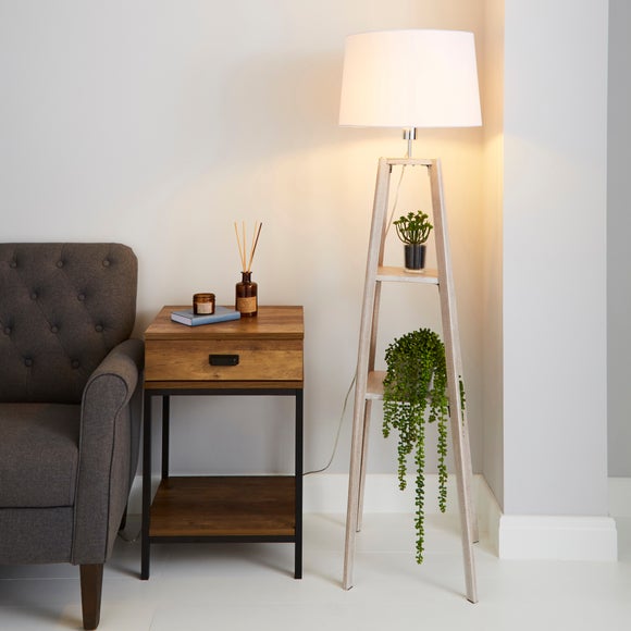 Beaumont Plant Stand Wooden Floor Lamp - image 1