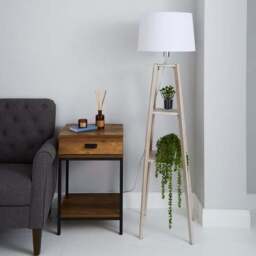 Beaumont Plant Stand Wooden Floor Lamp - thumbnail 2