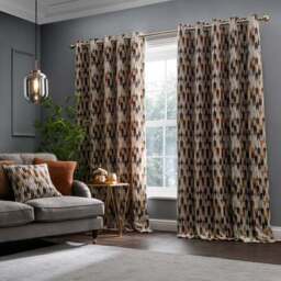 Kelso Cut Velvet Eyelet Curtains - thumbnail 2