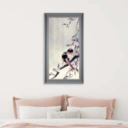 The Art Group Premium Edit Redstart on Cherry Branch Framed Print