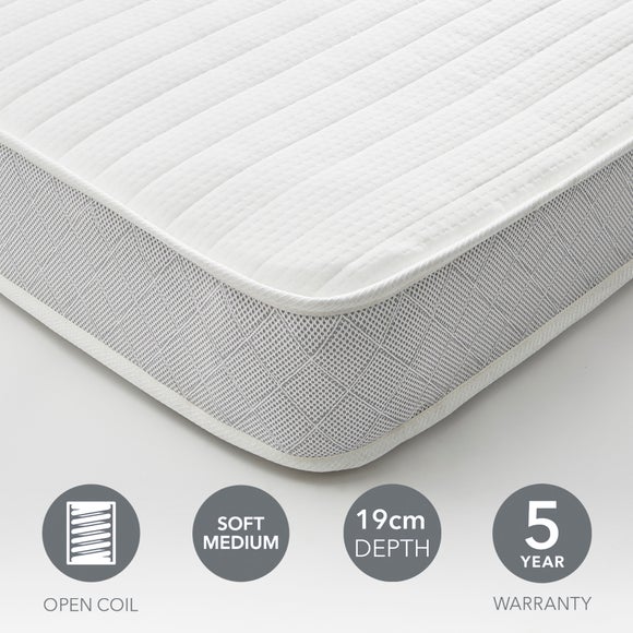 Return - Dunelm Rolled Open Coil Mattress, 19cm, Small Double