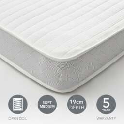 Return - Dunelm Rolled Open Coil Mattress, 19cm, Small Double - thumbnail 1