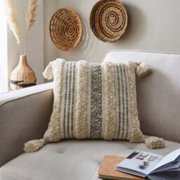 Samara Striped Cushion Natural - thumbnail 1