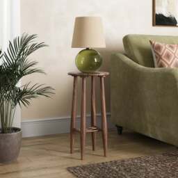 Haider Plinth Side Table, Acacia Wood - thumbnail 1