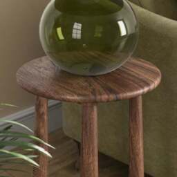 Haider Plinth Side Table, Acacia Wood - thumbnail 2