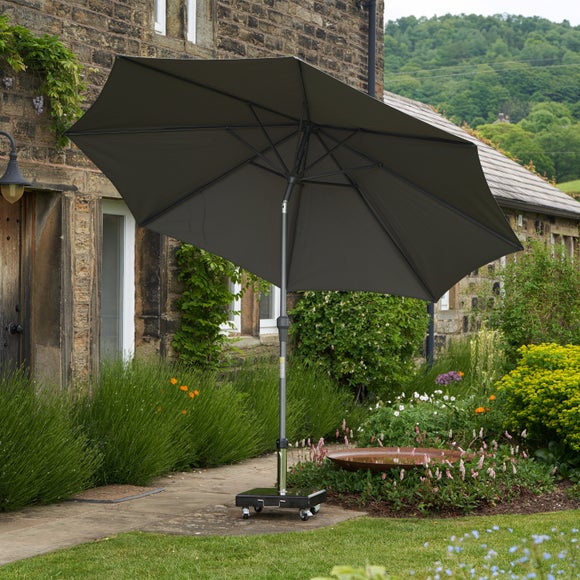 Riva 2.5m Round Parasol with Rome Polished Black Granite Base - image 1